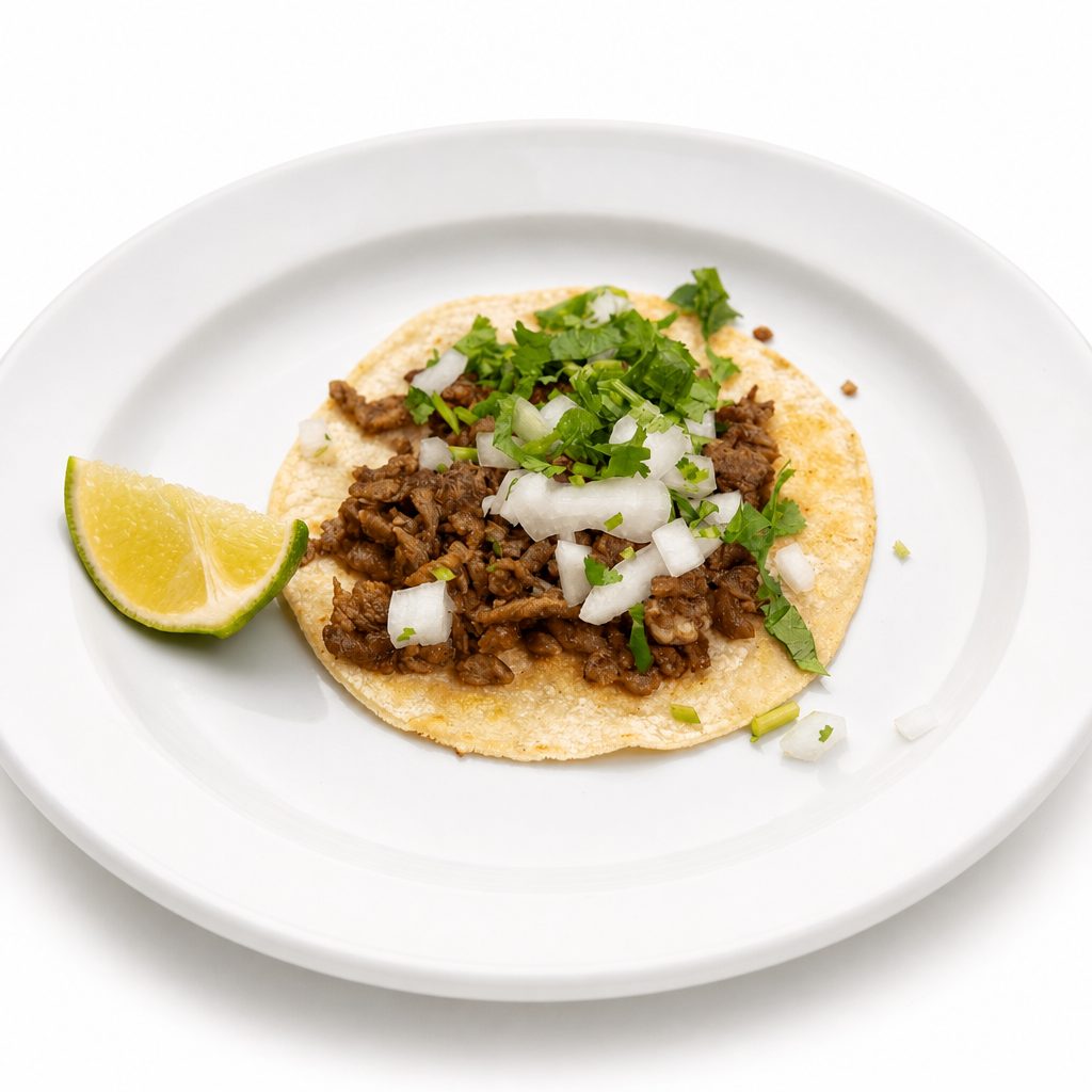 Taco w cilantro and onion.