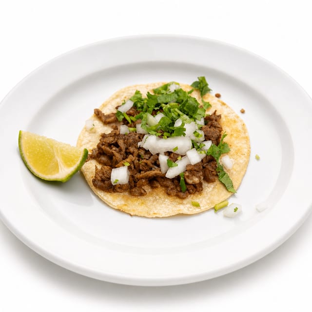 Taco w cilantro and onion.
