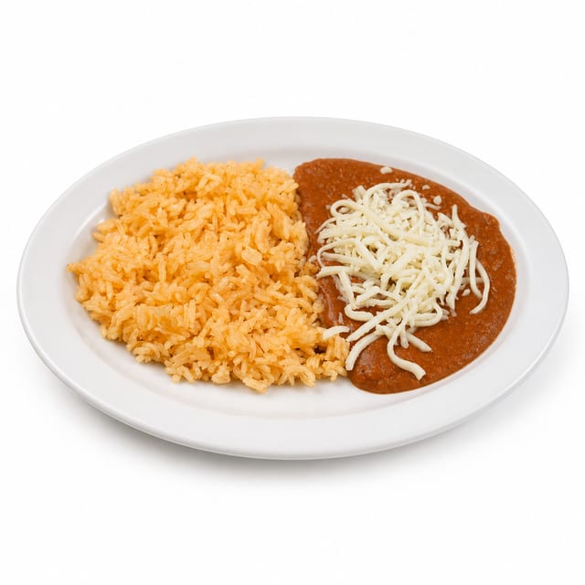 Rice And Beans With Cheese.