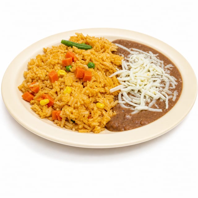 Rice with Beans and Cheese.