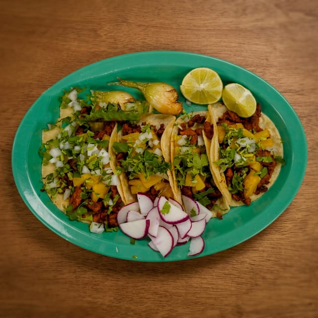 Tacos Al Pastor with Pineapple.